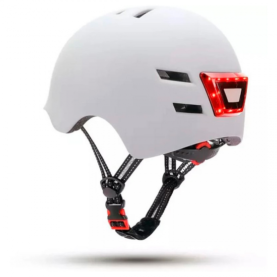 Casco deportivo Youin MA1011, luz frontal y trasera, tamaño L, blanco